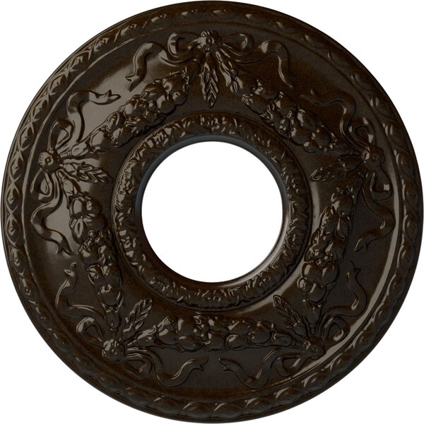 Ekena Millwork Hurley Ceiling Medallion (Fits Canopies up to 7 1/4"), 22 1/8"OD x 7 1/4"ID x 1 3/4"P, Bronze CM26HUBZS - main